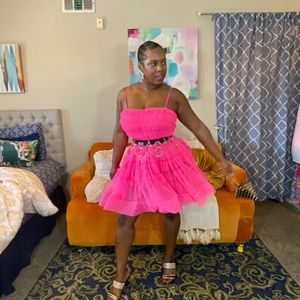 Pink Fuchsia tulle mesh tutu dress